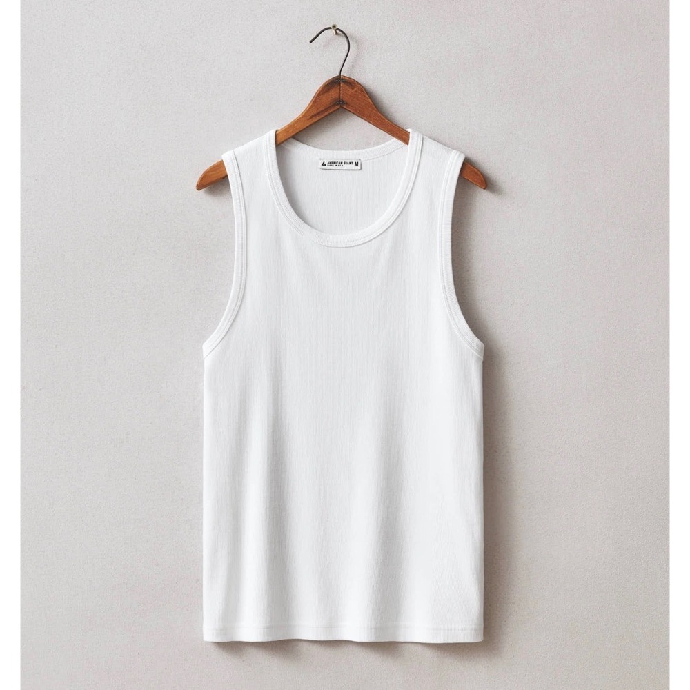 NWOT American Giant Mens Rib Tank Top White XL